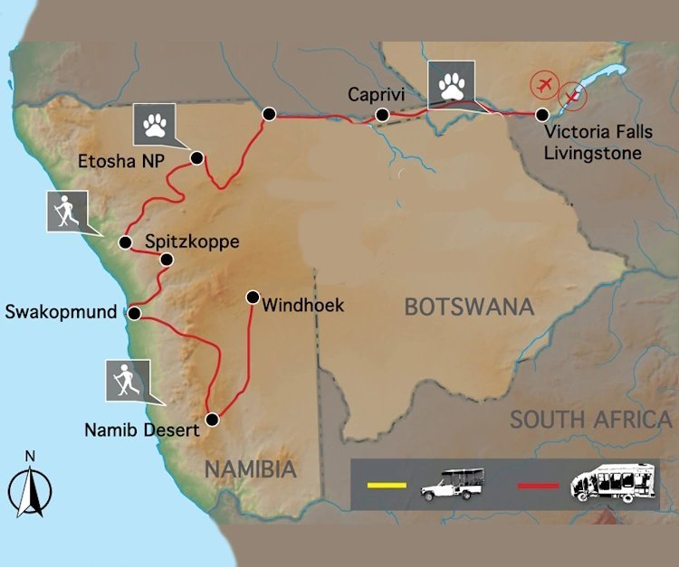 Namibië Desert & Caprivi (17 dagen)