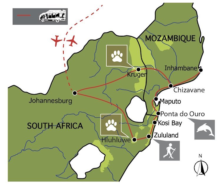 Mozambique en Zuid-Afrika, Beach & Bush (18 dagen)