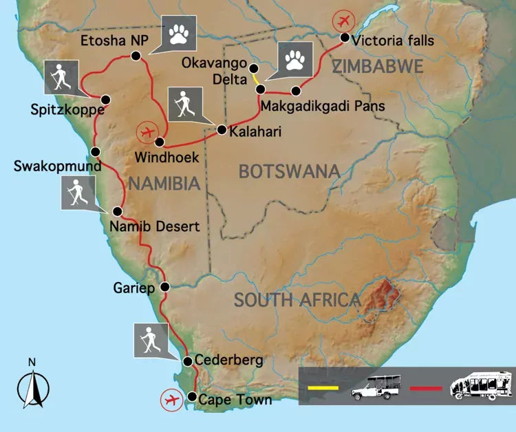 Het hart van Afrika, van Kaapstad tot Victoria watervallen (24 dagen)