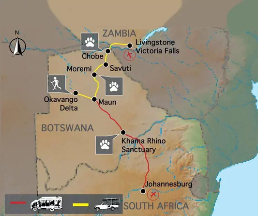 Wildkamperen in Botswana via de Kalahari (17 dagen)