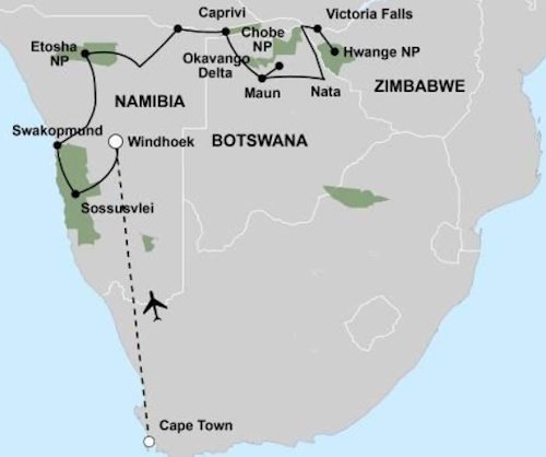 Grote ontdekkingsreis van Kaapstad naar Victoria Falls (26 dagen)