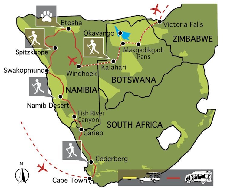 Het hart van Afrika, van Kaapstad tot Victoria watervallen (24 dagen)