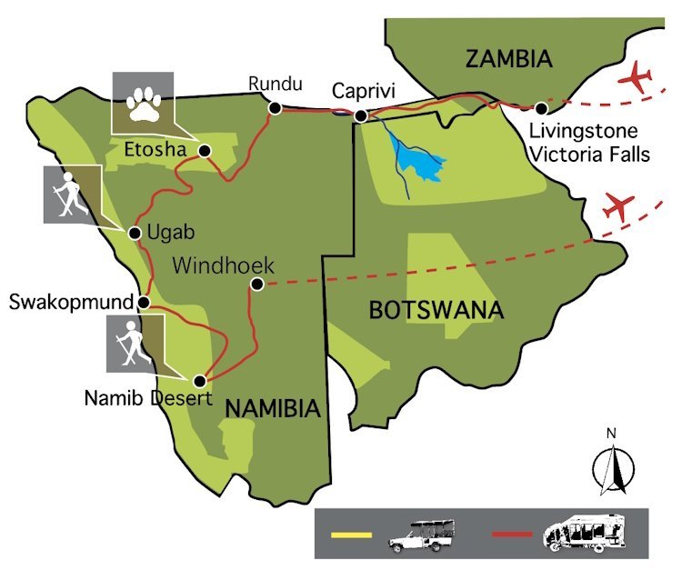 Namibië & Zambezi (17 dagen)