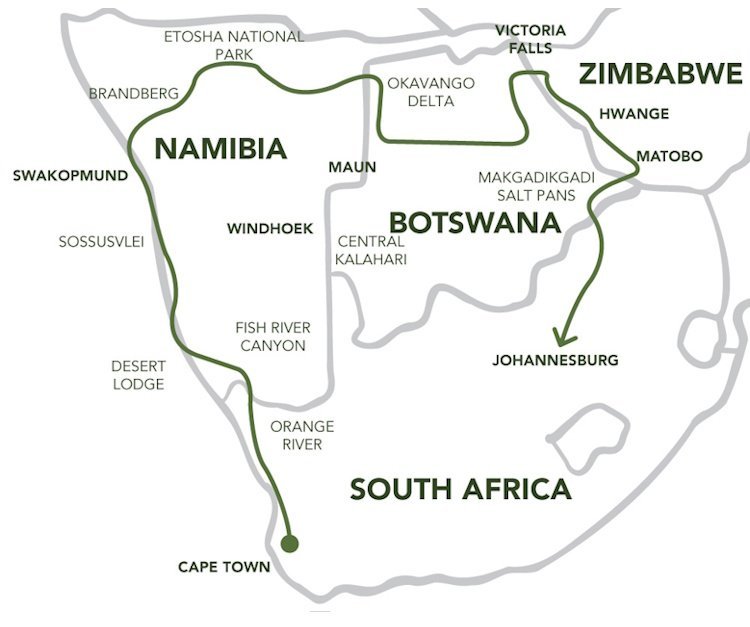 Op avontuur door Namibië, Botswana & Zimbabwe (27 dagen)